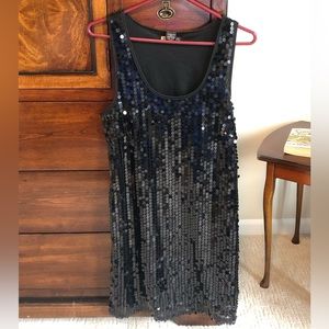Passport Short Dress Size Large Black Sequins
